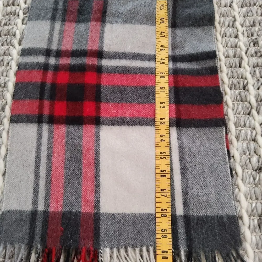 Louisa Perini Cashmere Plaid Scarf Size 12